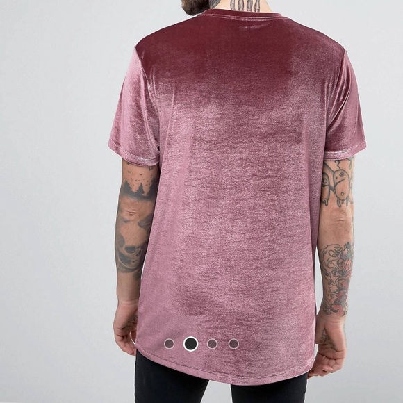 Longline Velour T-shirt - Picture 2 of 4